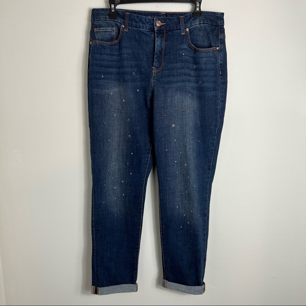Chicos Embelished Women's Blue Jeans With Rhinestones